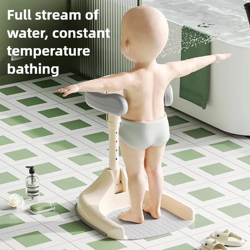 Asiento de baño plegable para bebé: soporte de pie seguro para niños pequeños, ayudante de ducha antideslizante, instalación portátil y fácil - imagen 5