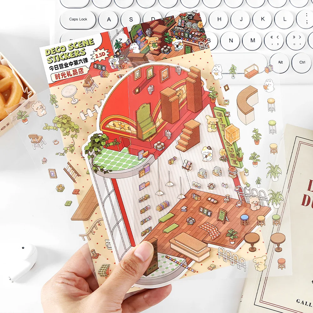 Bebé nuevo Infeelme PET 3D paisaje escenas DIY dibujos animados niños Paster juguete descompresión para adultos Material pegatinas Scrapbooking - imagen 5