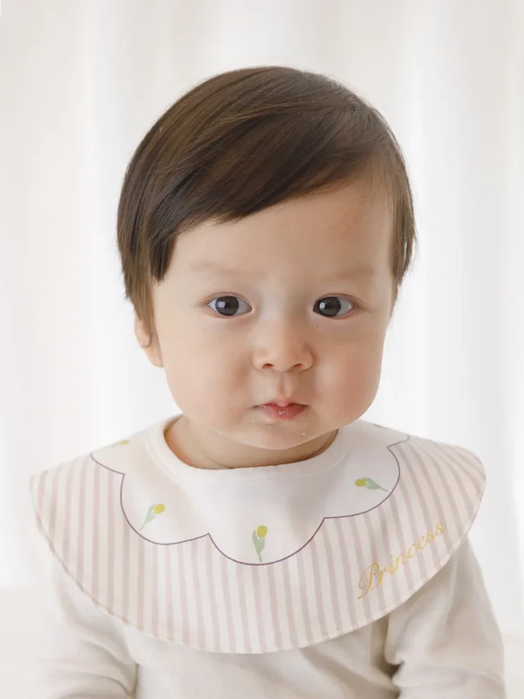 Babero impermeable para bebé, toalla de Saliva con dibujos animados, giratoria de 360 grados, para alimentación de recién nacido, 3 piezas - imagen 2