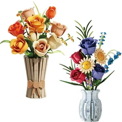 Set de bloques construcción flores tulipán y girasol para niños