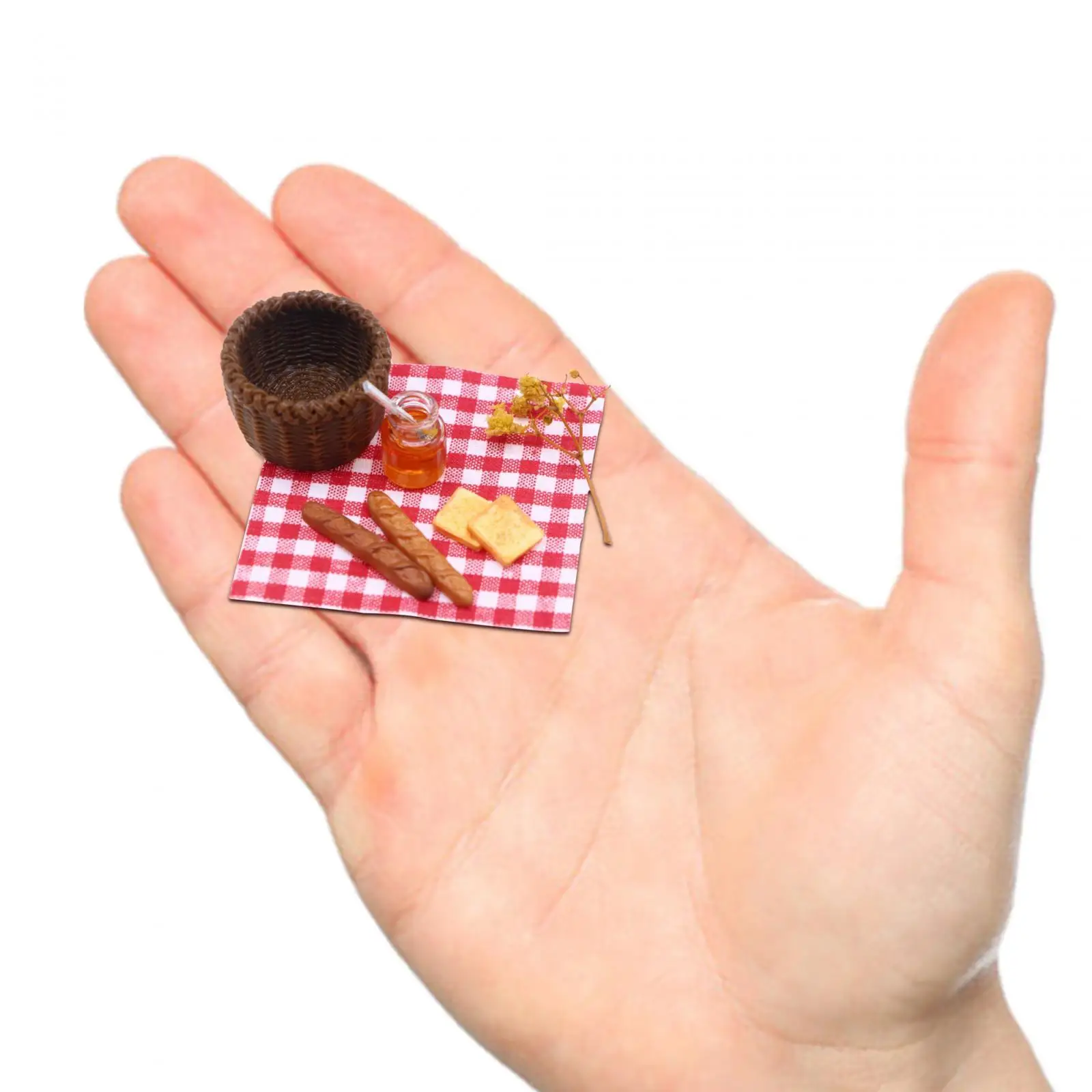 Dollhouse Accessories Decor 1:12 Miniature Food Simulation Crafts Dollhouse Accessory Dollhouse Camping Basket Food Set