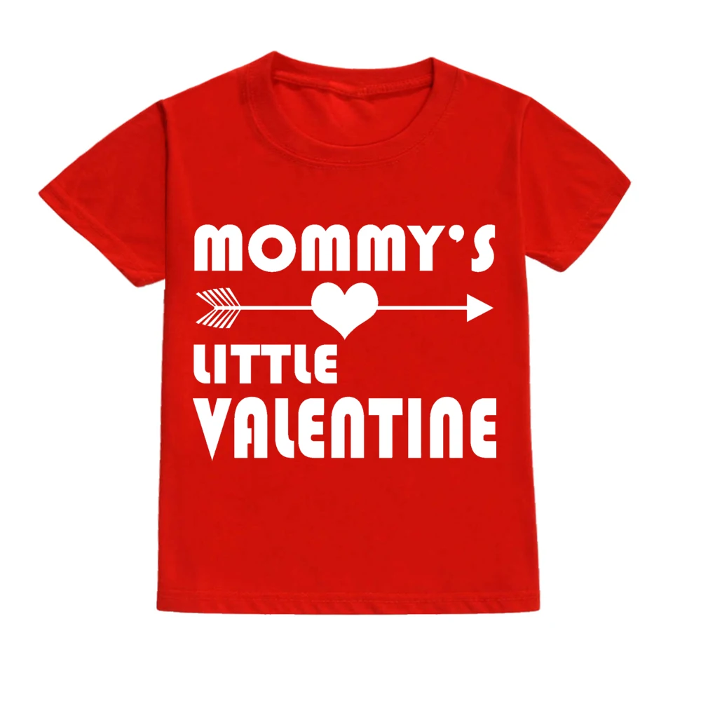 Camiseta roja San Valentín para niños – Diseño papá y mamá - imagen 5