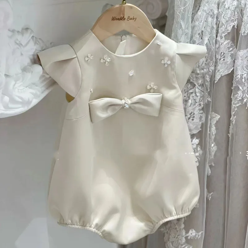 Body de princesa de manga corta para niñas pequeñas, vestido Formal, ropa de fiesta de cumpleaños, mono, estilo INS