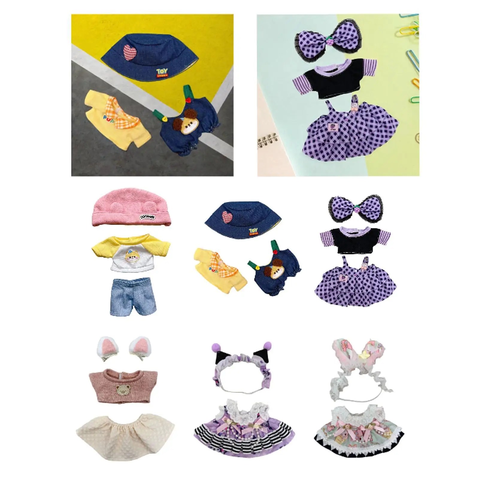 20cm Cotton Doll Clothes Cute DIY Plush Doll Accessories Cotton Doll Costume
