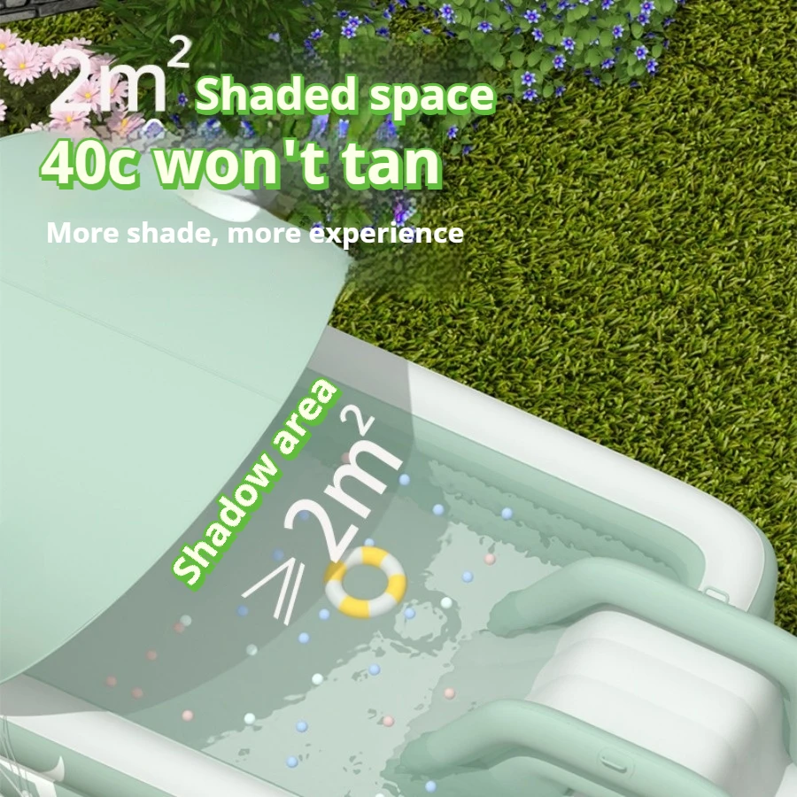 Piscina inflable para familia de bebés, piscinas grandes, sombrilla extraíble, juguetes de piscina para niños para interiores y exteriores, juego de fiesta - imagen 2