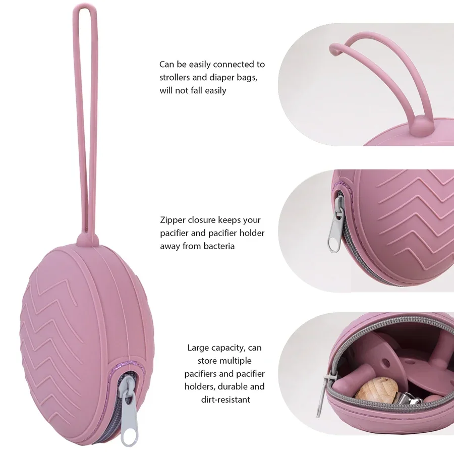 Caja porta chupete de silicona sin BPA para bebé, contenedor portátil para chupete, caja de almacenamiento para pezones, accesorios para bebé, 1 Uds. - imagen 5