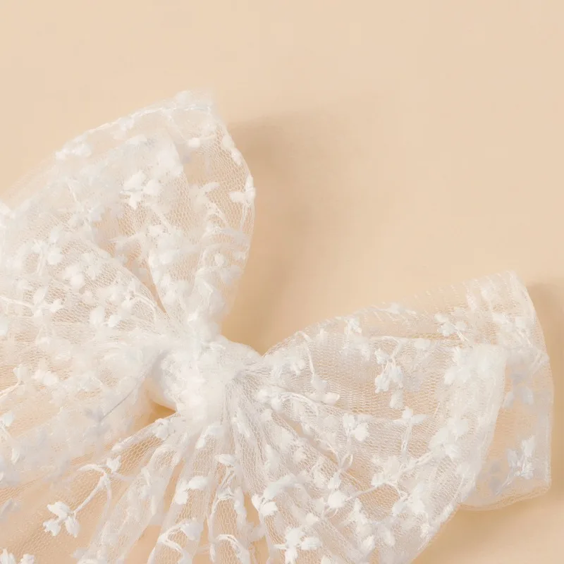 Pinzas de pelo para niñas con lazo de encaje estilo etéreo - imagen 4