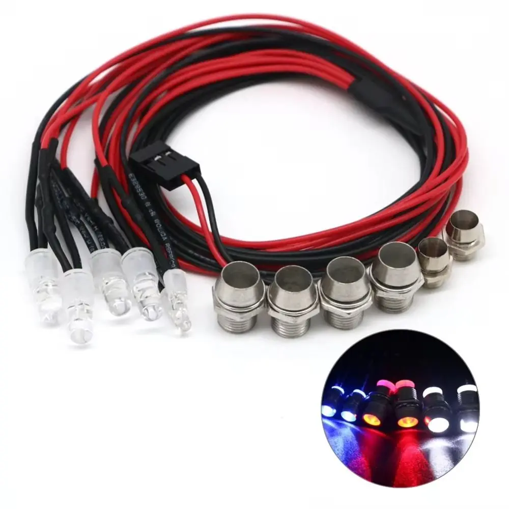Kit luces LED rojo y blanco faros para coche RC 70 cm - imagen 4