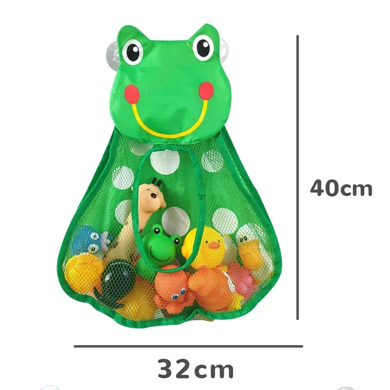 Juguete para Baby Shower, bolsa de almacenamiento juguetes con forma rana y pato, ventosa fuerte, juego organizador baño, agua - imagen 4