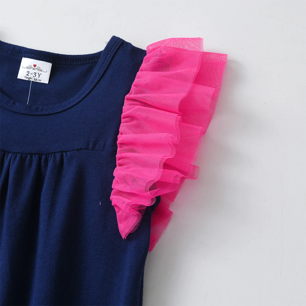Vestido de niña unicornio con mangas voladoras DXTON verano