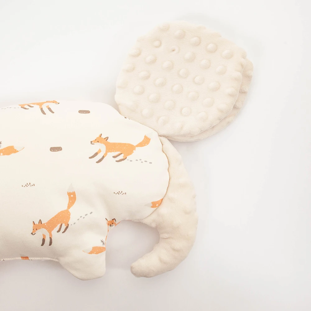 Almohada táctil sensorial para bebé – Elefante y zorro suaves - imagen 4