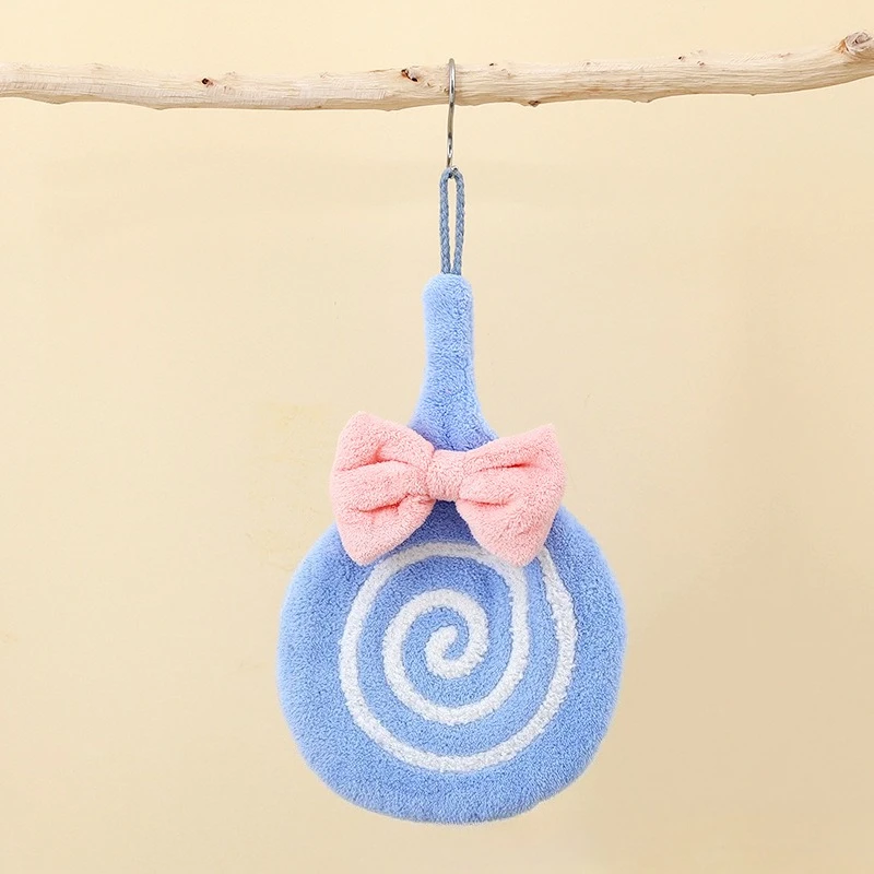 Toalla para niños de lana Coral: toalla absorbente colgante con bonito diseño de dibujos animados, adorable toalla suave para bebé para uso en el baño de los niños pequeños. - imagen 4