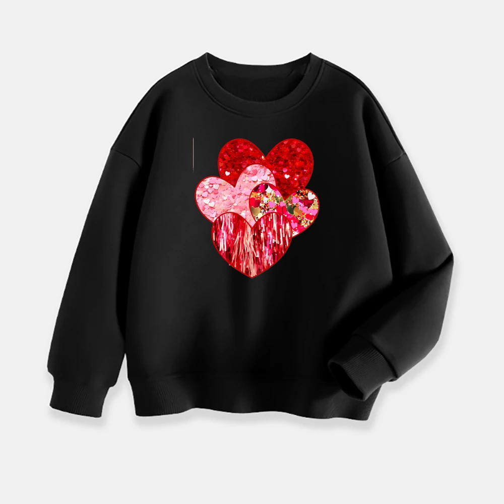 Trituradora de corazones para el Día de San Valentín, sudaderas para niños y niñas, sudaderas de San Valentín, trajes de suéter para el Día de San Valentín para niños pequeños - imagen 5