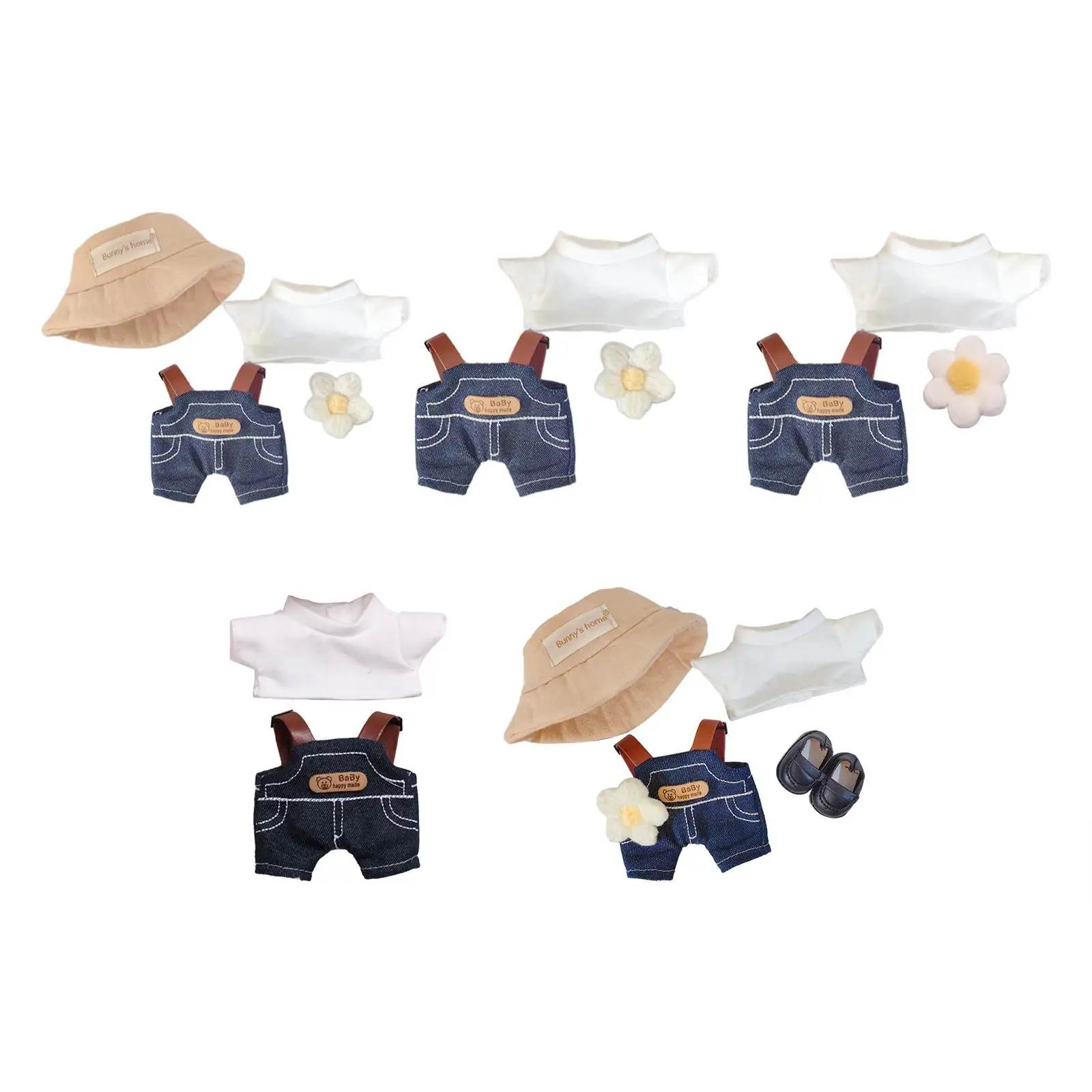 17 cm Plush Doll Clothes Stylish Stuffed Animals Clothes Pretend Play DIY
