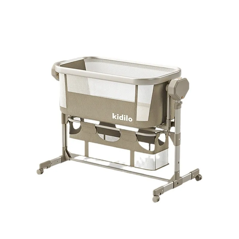 Kidilo cuna portátil plegable eléctrica con barandillas