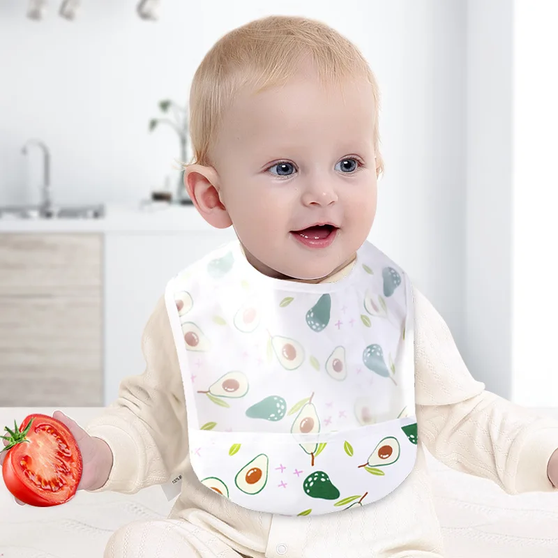 Baberos bonitos para bebé, delantal impermeable para chico, babero de alimentación con número de dibujos animados de cereza y gato, paño suave para eructar para niños pequeños, Baberos Bandana para niñas - imagen 2