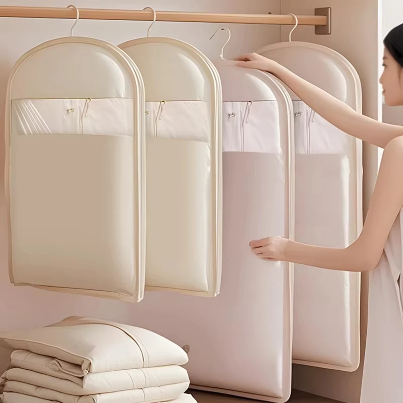 Bolsa de almacenamiento de compresión para chaqueta colgante, cubierta visible a prueba de polvo, organizador de guardarropa que ahorra espacio para abrigos de invierno, 1 ud. - imagen 2