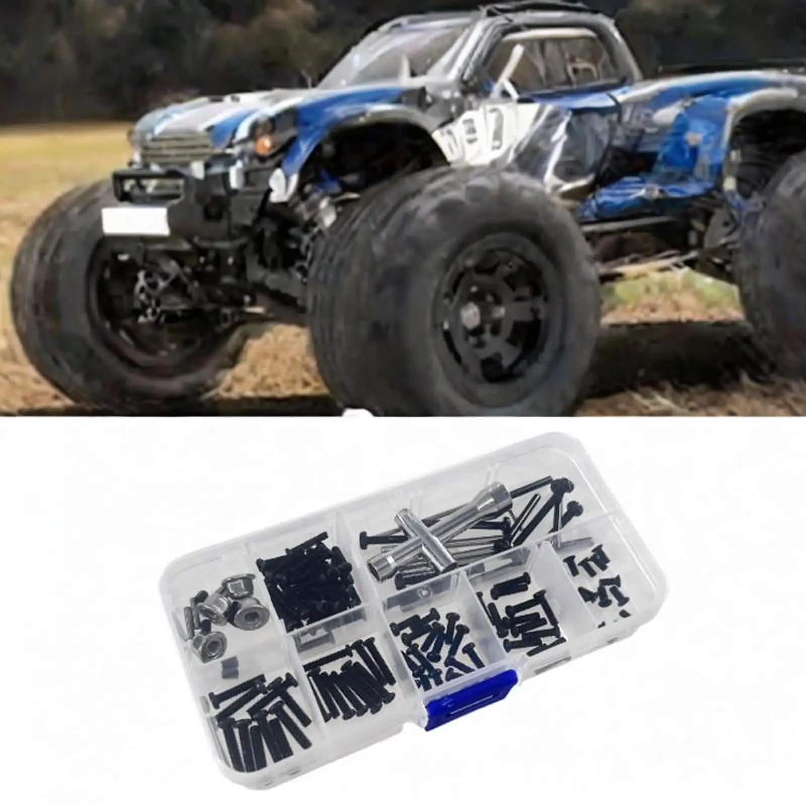 RC Car Screw Kit with Storage Box Repair Tool for 16207 16208 1/16 RC Car