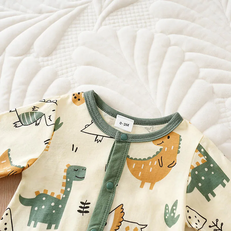 Body bebé con estampado dinosaurio manga larga algodón primavera otoño - imagen 2