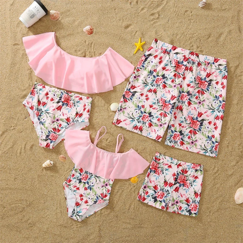 Traje de baño familiar a juego para papá e hijo, mamá e hija - imagen 2