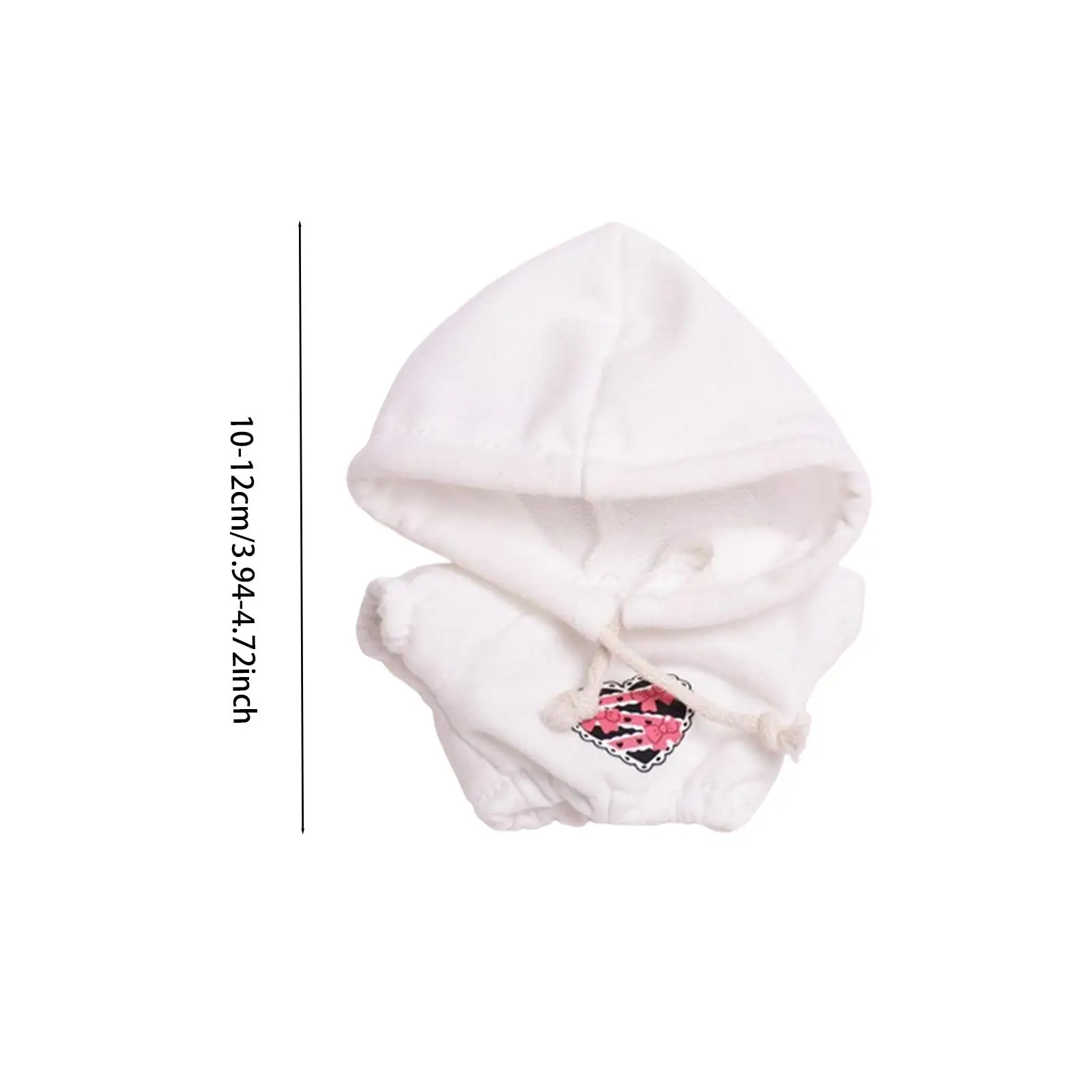 Doll Clothes for 15cm Plush Doll,Stuffed Animals Accessories,Doll Sweatshirt Heart Pattern,Soft Stylish Cartoon Doll Clothing