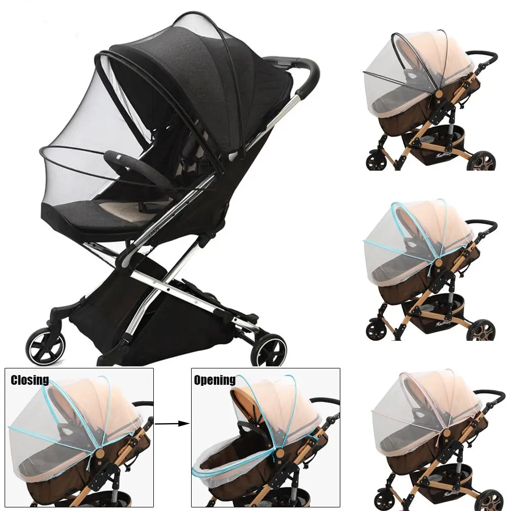 Mosquitera plegable transpirable para cochecito con cremallera doble uso - imagen 2