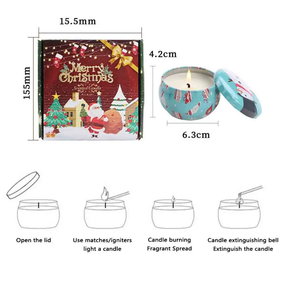 Caja de dulces navideña, vela de aromaterapia, dulces, tarros de velas de aromaterapia, adornos artesanales, regalos de Navidad para niños, decoración de Año Nuevo - imagen 5