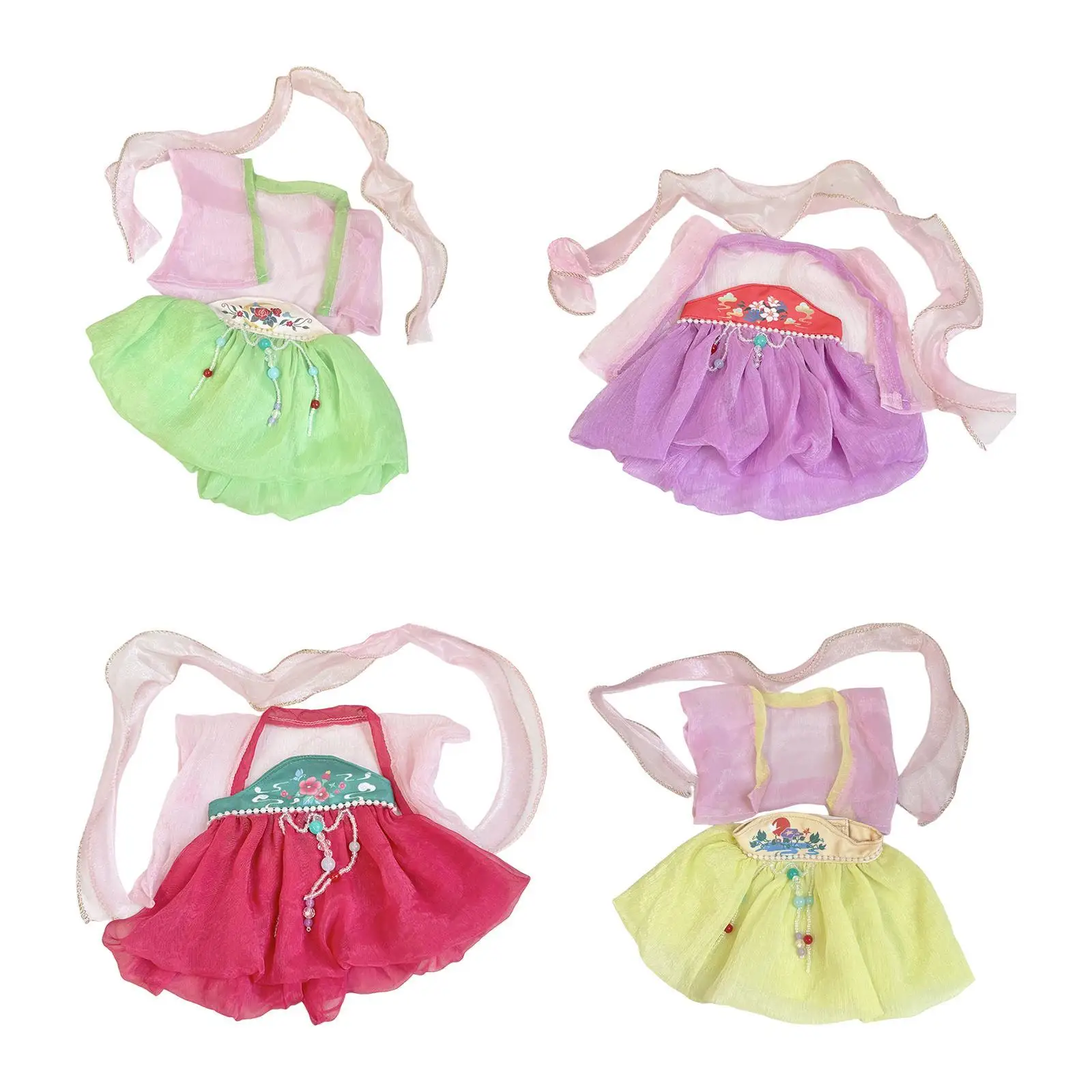 Ropa de muñeca de peluche de 38cm, accesorios de muñeca de peluche a la moda, disfraz de vestido antiguo tradicional chino suave, traje de muñeca