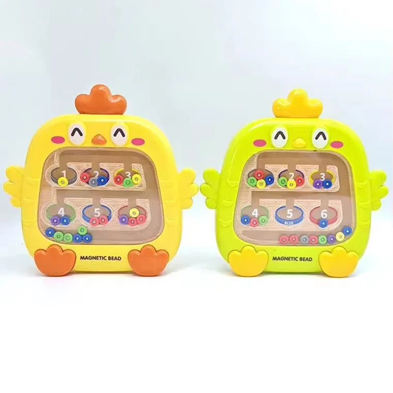 Tablero de laberinto con números de Color magnético, bolígrafo, juegos de cuentas móviles, habilidades motoras finas, juguetes educativos para niños, juegos de clasificación Montessori, regalo
