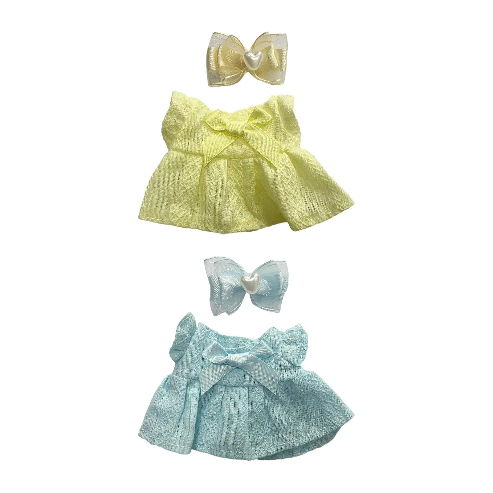 2Pcs Mini 6 inch Doll Clothes with Headwear with Hat Costumes Comfortable Doll Accessories Clothing Doll Clothes for Dolls Girls