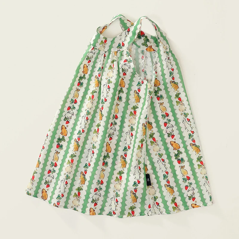 2025 nueva ropa de verano para niñas pequeñas vestidos para niños pequeños moda coreana dibujos animados lindo estampado raya sin mangas vestido de algodón para niños BC1055 - imagen 3