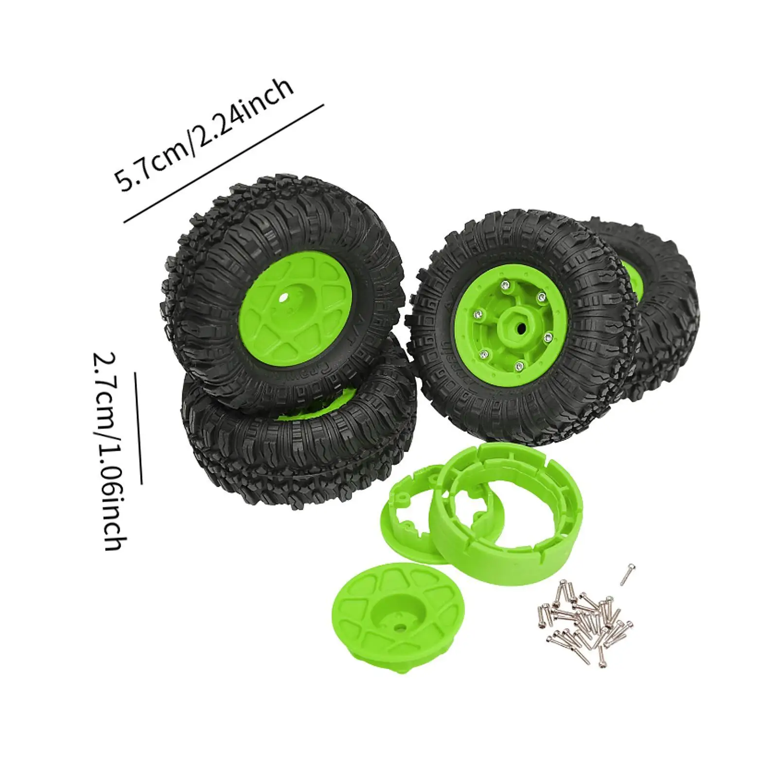 1/18 RC Car Tires Replace Parts Professional Components Maintenance Assembly Offset Wheel Rims for 4WD Climbing Car Model TRX-4M