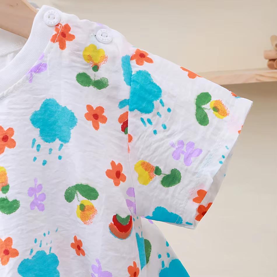 Conjunto verano niños – Pantalones cortos transpirables de manga corta - imagen 5