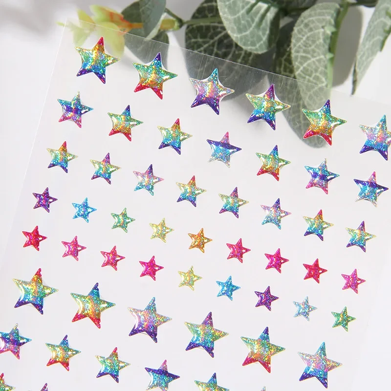 Pegatina de estrella de amor de cristal, pegatina tridimensional brillante 3D, cuaderno para teléfono, diario, pegatina decorativa para álbum de recortes, regalo