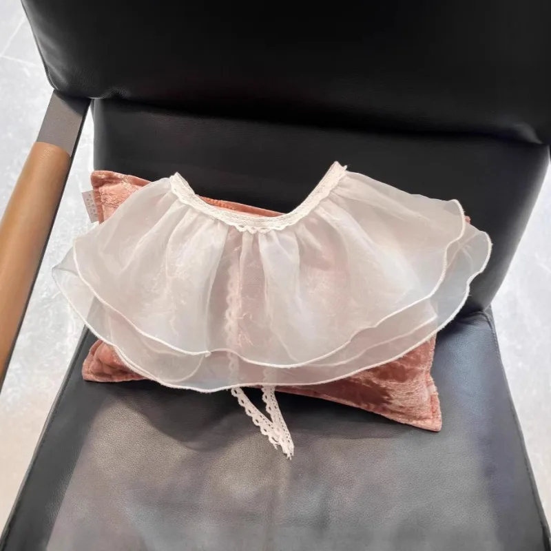 Falda de tul rosa con encaje para niña estilo romántico coreano - imagen 5