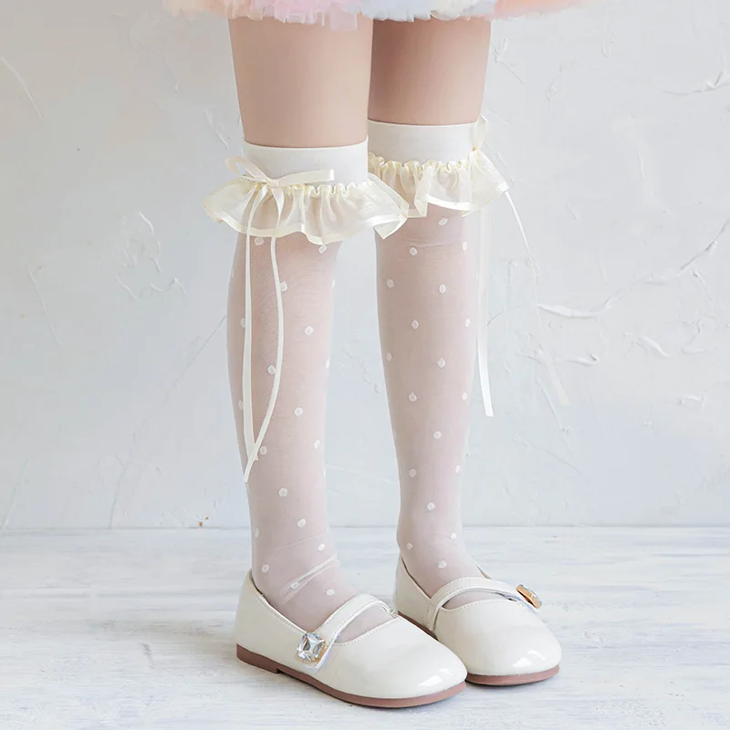 Calcetines escolares para niña hasta la rodilla – algodón transpirable - imagen 2