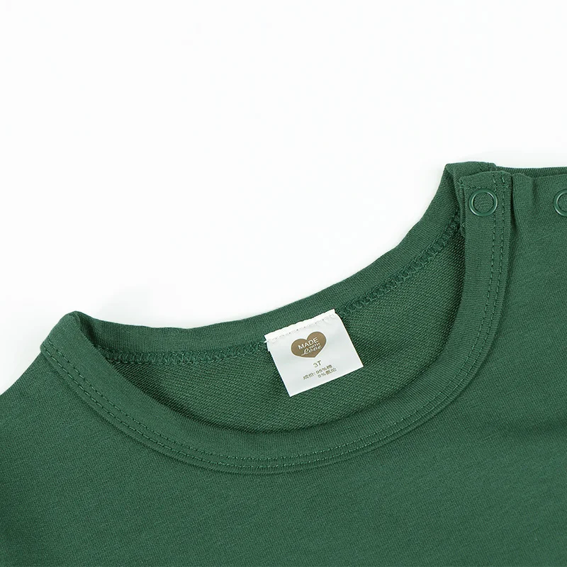 Camiseta de punto para niño y niña, ropa de manga larga para bebé, cuello redondo, 2 colores con desgastado, sin terminar - imagen 5