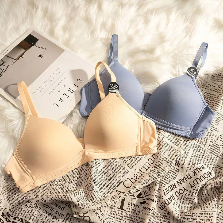 Soutien-gorge en V profond minimaliste pour femmes, sous-vêtements sans lueur, bretelles initiées par des partenaires, soutiens-gorge doux et confortables, document solide - imagen 4