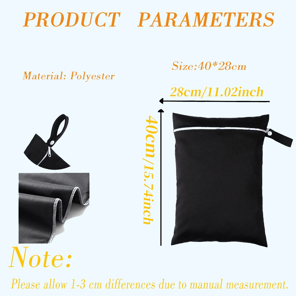 Bolsa de pañales para bebés personalizada, bolsa de pañales húmeda seca impermeable, paquete de transporte de pañales para viajes al aire libre con bolsillo con cremallera - imagen 3