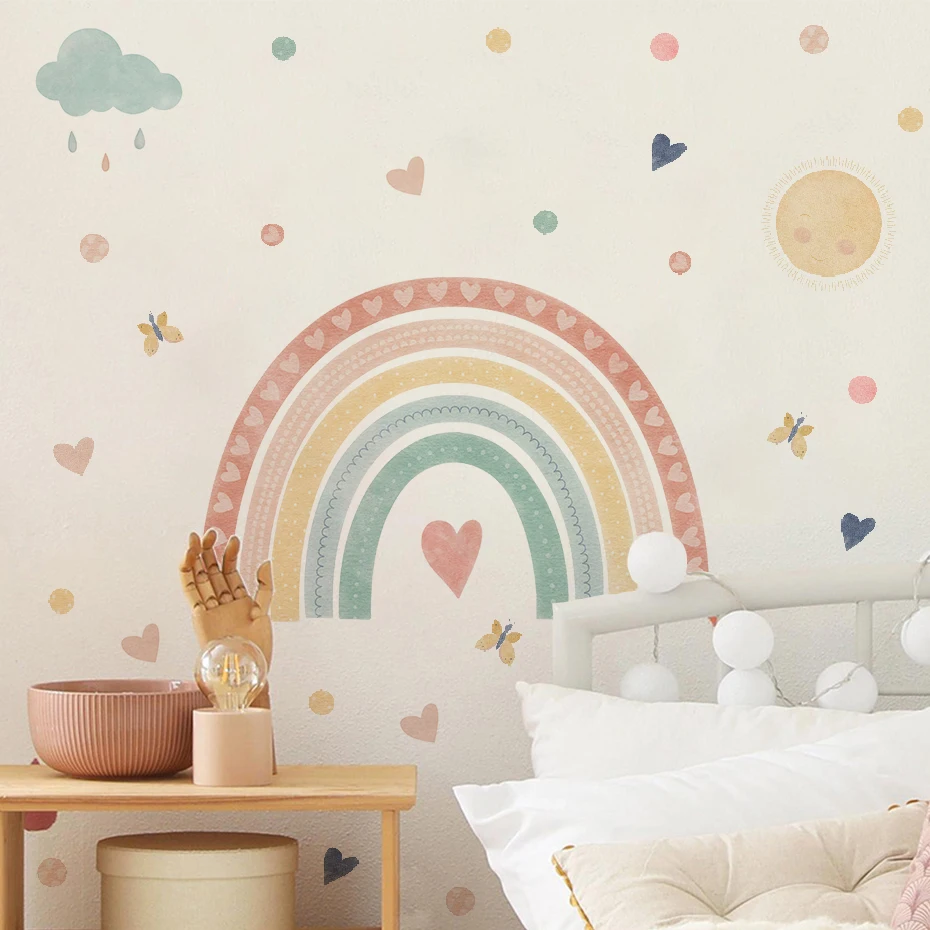 Pegatinas de pared arcoíris y estrellas para habitación bebé - imagen 2
