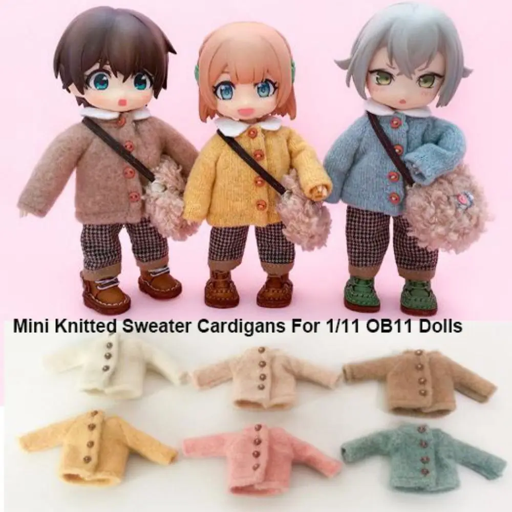Suéter de punto para muñeca hecho a mano, cárdigans, Mini muñecas multicolores, accesorios, Tops, ropa informal para vestido de muñeca - imagen 4