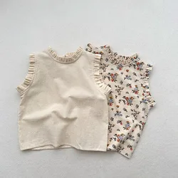 Chaleco floral sin mangas para niños y niñas 1-6T Verano 2024