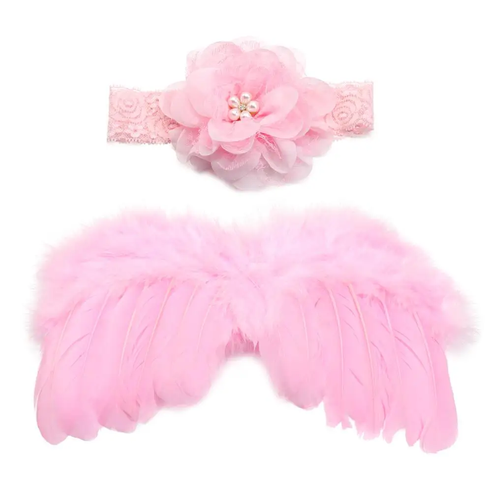 Vestido de ala de plumas para niñas, sombreros, disfraces para bebés, accesorios para fotos, ala de Ángel, accesorios de fotografía recién nacido