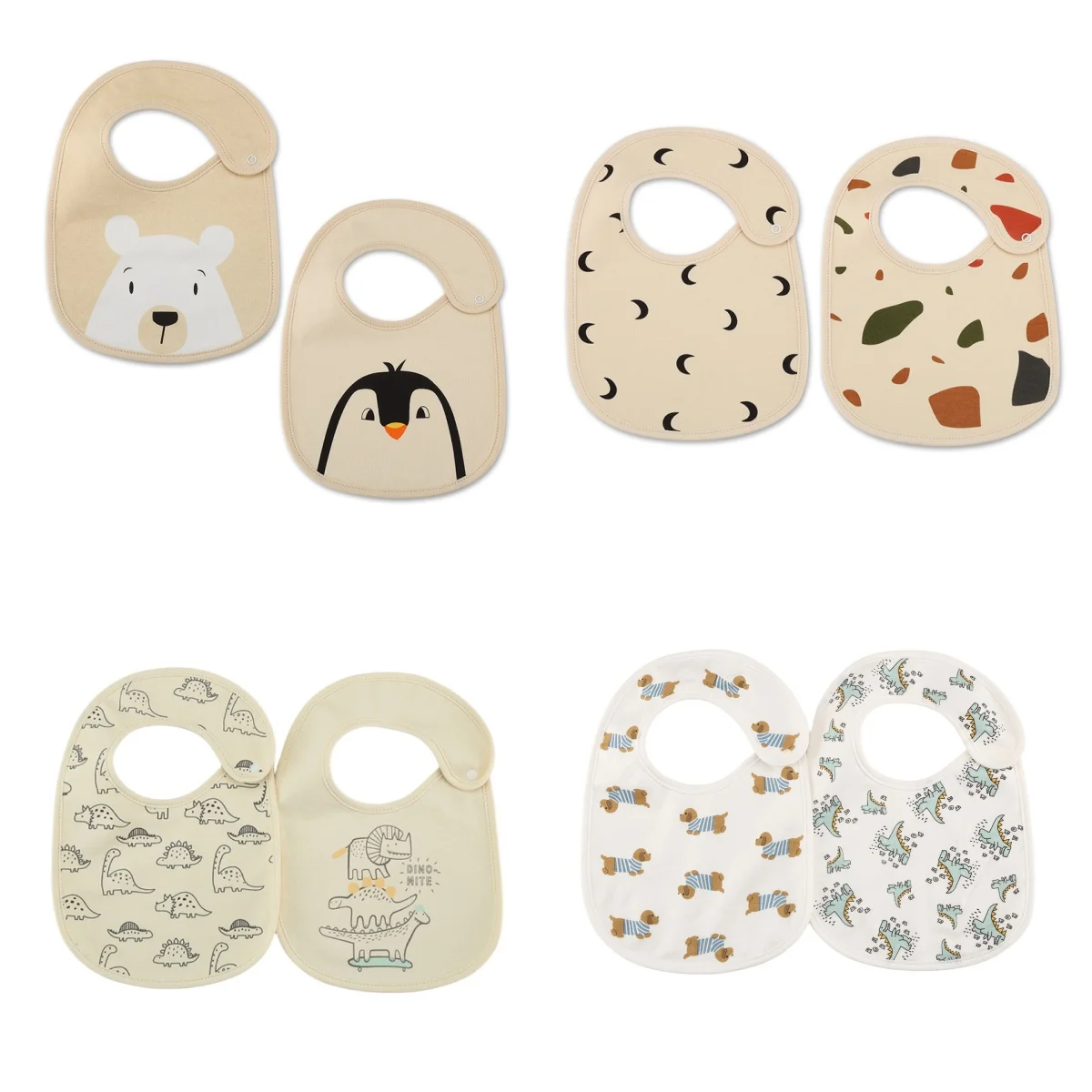 Baberos de algodón suave para bebé, toalla para Saliva con estampado de dibujos animados, babero impermeable para alimentar a niños y niñas, accesorios para bebé recién nacido, 2 uds. - imagen 2