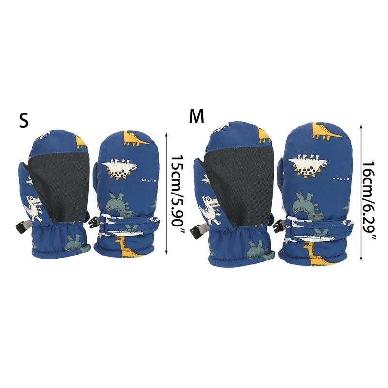 Manoplas nieve ajustables, guantes impermeables para nieve, manoplas esquí a prueba viento dibujos animados, guantes - imagen 4