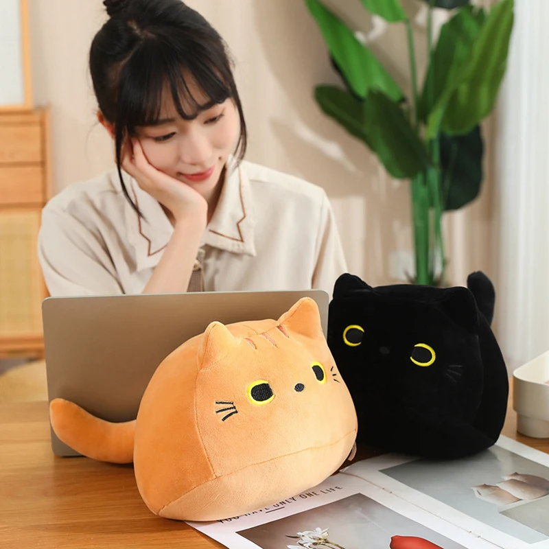 Gata y gatito de peluche negro – Cojín suave para niños - imagen 5