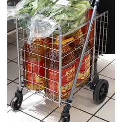 Carrito plegable con cesta delantera 48 L y trasera 10 L, 30 kg