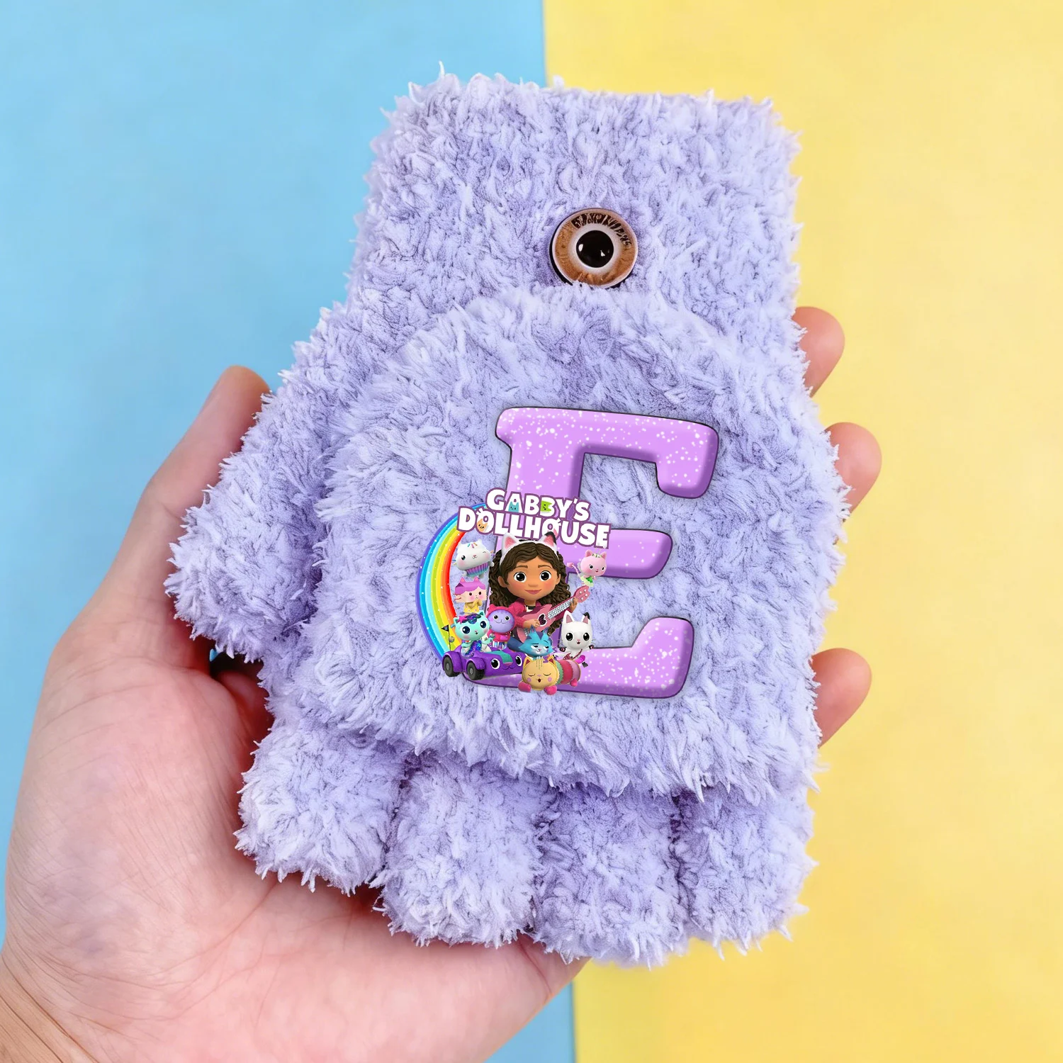Gabby-guantes morados para casa de muñecas para niños, guantes con tapa de medio dedo con letras de dibujos animados, manoplas suaves y cálidas Kawaii para invierno, regalo para chico - imagen 5