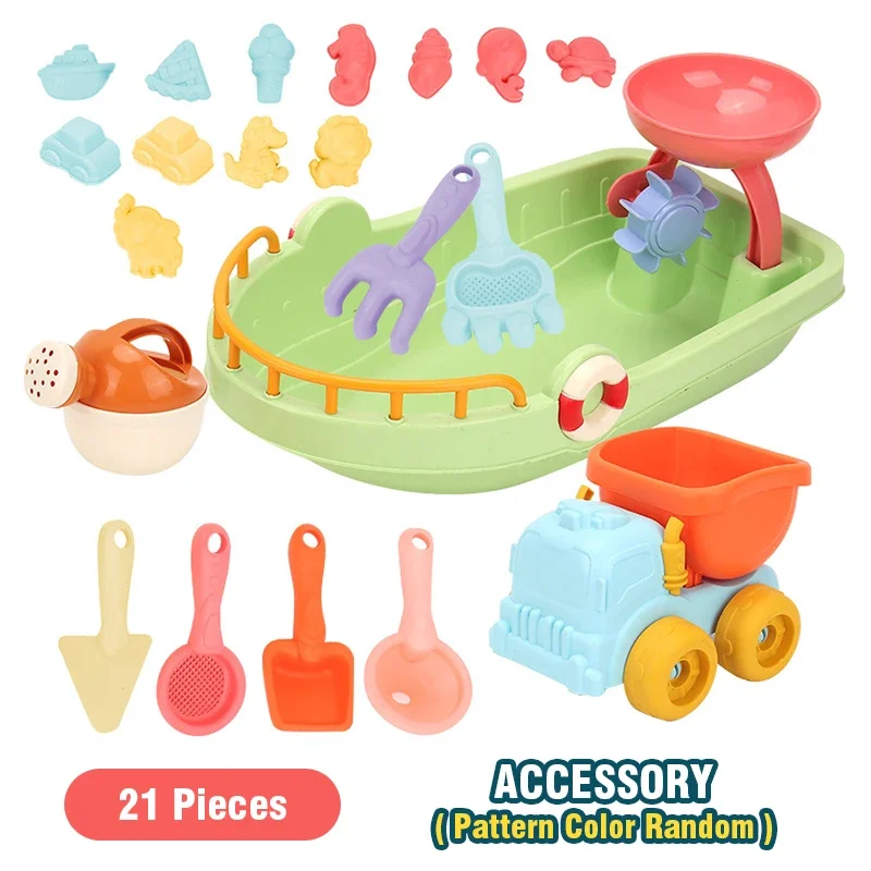 Set de playa 9 piezas: cubo, pala y juguetes para niños - imagen 5
