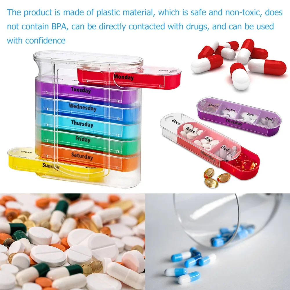 Pastillero semanal con separadores – Organizador de medicamentos - imagen 5